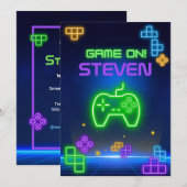 Jeu sur invitation de joueur néon vert, bleu, jaun (Devant / Derrière)