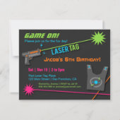 Jeu Sur Laser Balise Anniversaire Invitations (Devant)