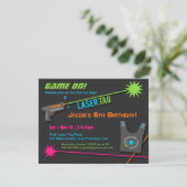 Jeu Sur Laser Balise Anniversaire Invitations (Debout devant)