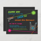 Jeu Sur Laser Balise Anniversaire Invitations (Devant / Derrière)