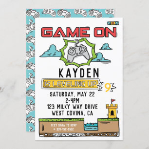 Jeu Sur Le Jeu Vidéo Invitation Anniversaire