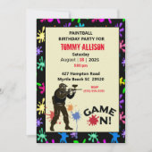Jeu Sur Paintball Anniversaire Fête Invitation (Devant)