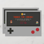 Jeu vidéo Anniversaire Merci (Devant / Derrière)