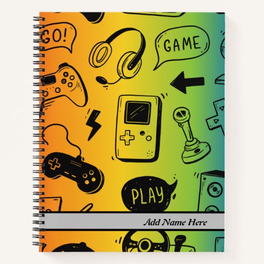 Jeu vidéo, Carnet spiral coloré (Devant)