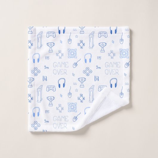 Jeu vidéo doodle thème PC gamer (Gant de toilette)