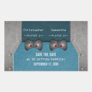 Jeu vidéo Enregistrer les stickers Date, Bleu