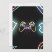 Jeu vidéo Gamer Girl Neon Invitation Anniversaire (Dos)