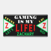 Jeu vidéo Géométrique Noir Vert Rouge Monogramme (Recto)