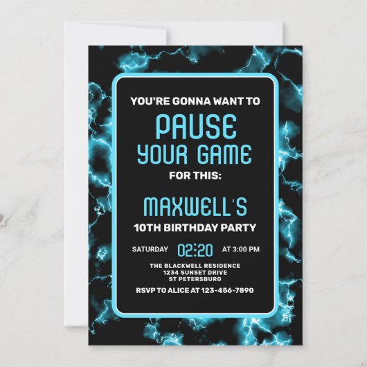 Jeu vidéo Invitation Anniversaire (Devant)