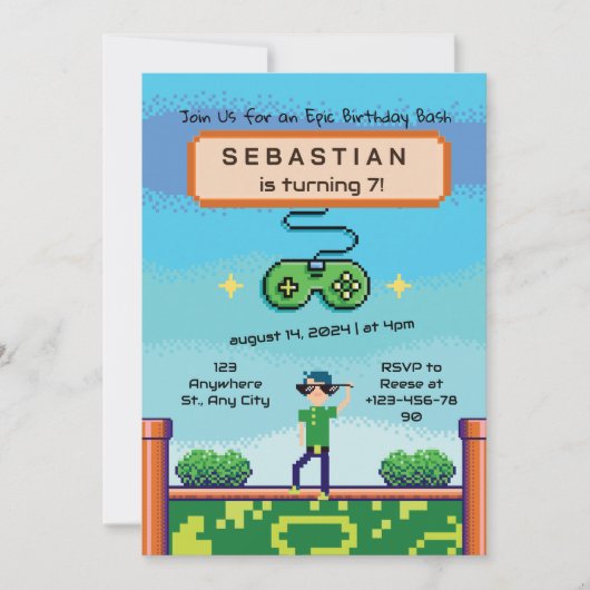 Jeu vidéo Invitation Anniversaire (Devant)