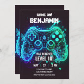 Jeu vidéo Invitation Anniversaire Arcade Invitatio (Devant / Derrière)