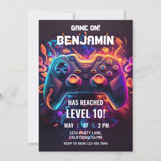 Jeu vidéo Invitation Anniversaire Arcade Invitatio (Devant)