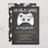 Jeu vidéo Invitations de fête d'anniversaire (Devant / Derrière)