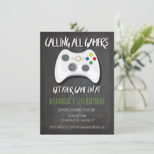 Jeu vidéo Invitations de fête d'anniversaire (Debout devant)