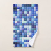 Jeu vidéo Pixels Carré bleu Motif (Serviette à main)