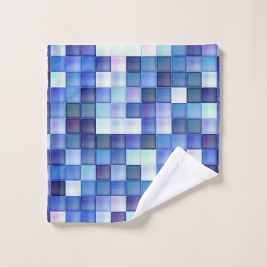 Jeu vidéo Pixels Carré bleu Motif (Gant de toilette)