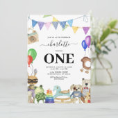 Jeu vintage Date Premier Anniversaire Invitation (Debout devant)