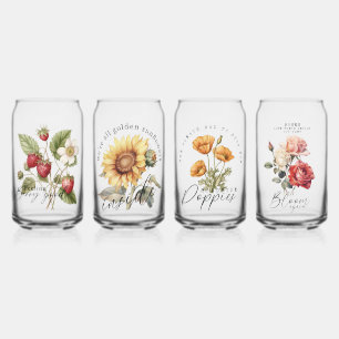 Jeu vintage de produits de boisson au devis floral