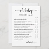 Jeu Vrai ou Faux avec la carte de Baby shower Répo (Devant)
