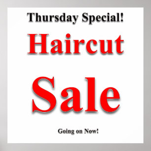 Jeudi Haircut Vente Poster Matte
