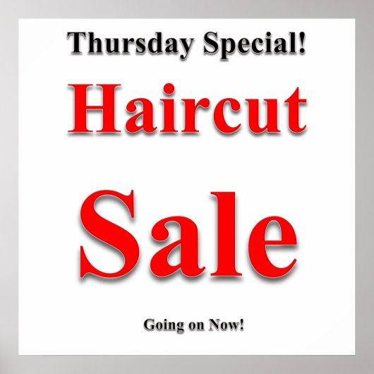 Jeudi Haircut Vente Poster Matte (Devant)