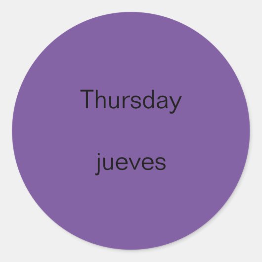 Jeudi jupons Autocollants anglais à espagnol (Devant)