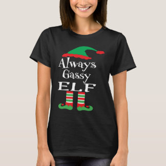 Jeugd altijd gasachtige elf gezinskerst matching t-shirt
