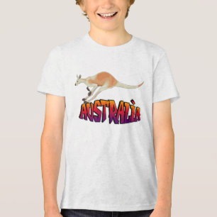 Jeugd Australië Kangoeroe Retro Grafisch Tri-Blend Shirt