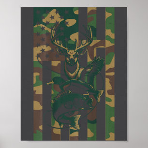 Jeugd Cross Camo Jagen Vissen B Hert Eend Camoufla Poster