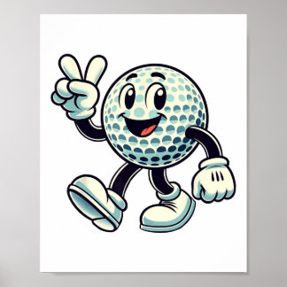 Jeugd golfspeler jongens golf grappig poster