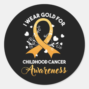 Jeugd Kanker Fighter Awareness Maand Draag Gold Ronde Sticker