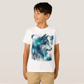 Jeugd wolf afbeelding T-Shirt (Voorkant volledig)