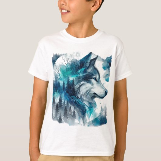 Jeugd wolf afbeelding T-Shirt (Voorkant)
