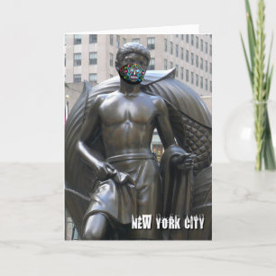 Jeugdbeeld met kalvera-gezichtsmasker - NYC V-kaar Kaart