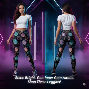 Jeugdige geometrische gloedleggings leggings