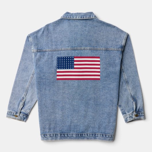 Jeugdjas voor vrouwen, USA-vlag (Jacket) Denim Jacket (Achterkant)