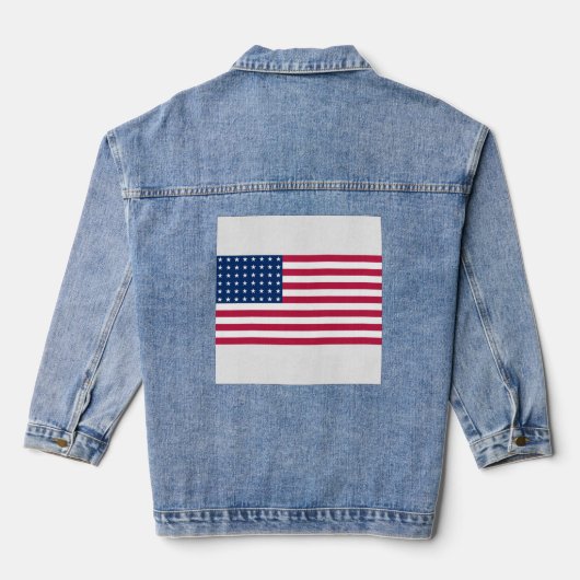 Jeugdjas voor vrouwen, USA-vlag (Jacket) Denim Jacket (Achterkant)