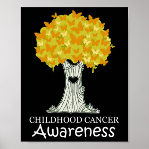 Jeugdkanker Gold Ribbon Awareness Maand Poster