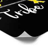 Jeugdkankerbewustzijn geel lintsarcoom B Poster (Hoek)