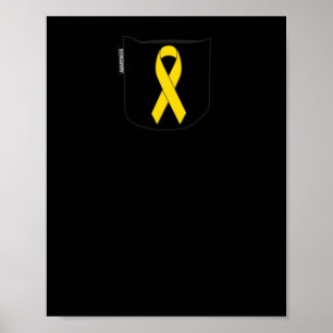 Jeugdkankerbewustzijn Zakgeel lint Poster