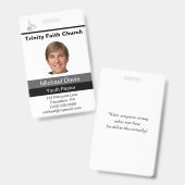 Jeugdpastoor Identificatiebewijs Badge (Voor- en achterkant)