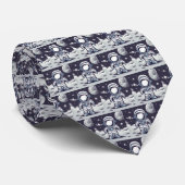 Jeune Astronaute Sur La Lune Cravate Bleu Marine (Roulé)