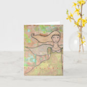 Jeune Carte pour notes de coeur (Fleur jaune)