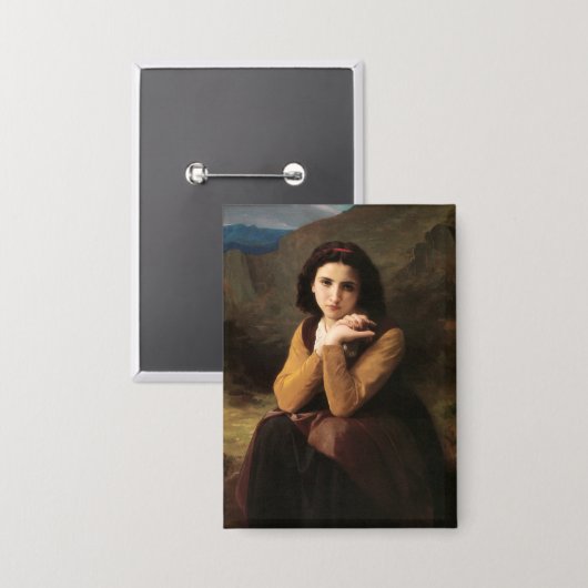 Jeune Femme door Bouguereau Button (Voorkant / Achterkant)