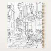 Jeune fille à la mode avec du café à Paris (Dos)