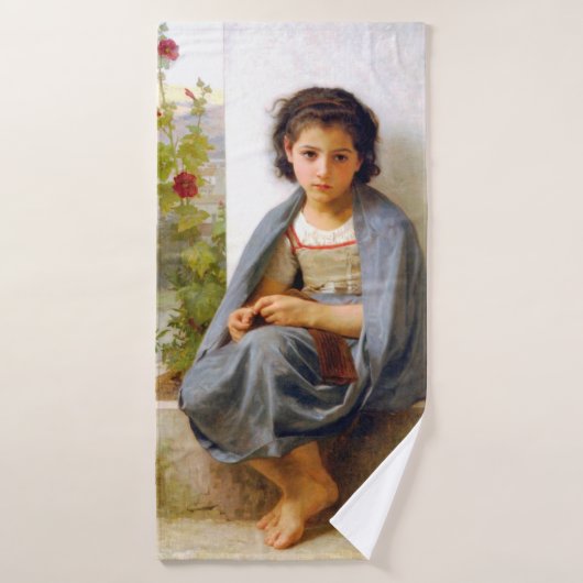 Jeune fille au tricot, Bouguereau (Serviette de bain)