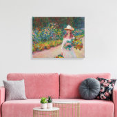 Jeune fille dans le jardin de Giverny, 1888 Canvas Afdruk (Insitu (Woonkamer))