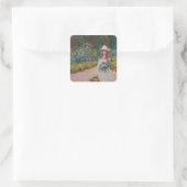 Jeune fille dans le jardin de Giverny, 1888 Vierkante Sticker (Tas)