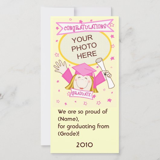 Jeune fille de la maternelle / Carte photo préscol (Devant)