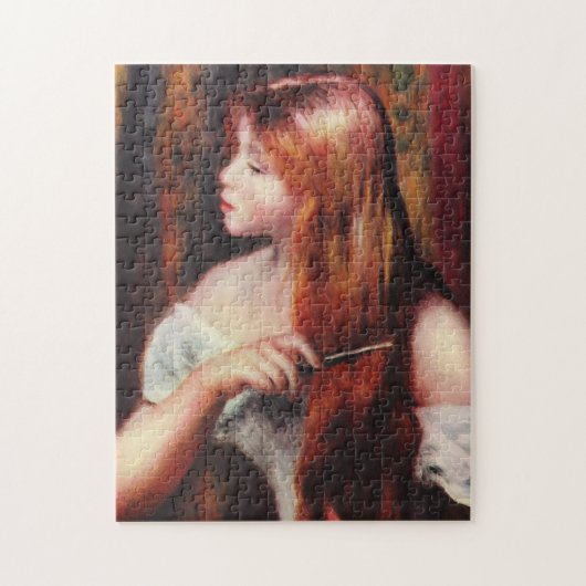 Jeune fille de Renoir peignant son puzzle de (Vertical)
